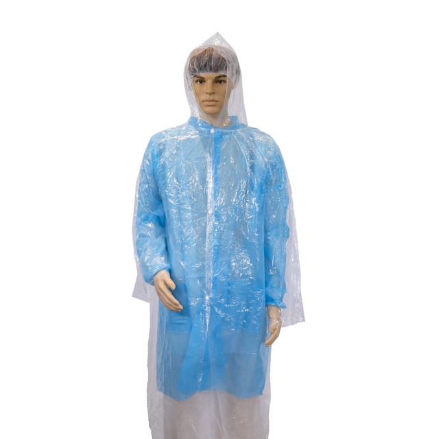 PE Raincoat With Long Sleeves and Hood