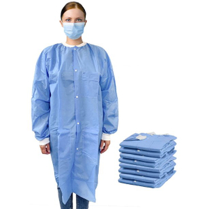 Polypropylene SMS Lab Coat Blue Color